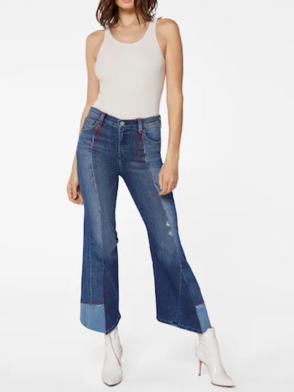J Brand x Kozaburo Cropped Restructured Deadstock Jeans